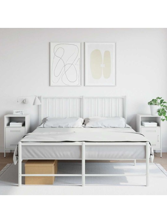 Yöpöydät 2 kpl valkoinen 36x39x68 cm teräs
