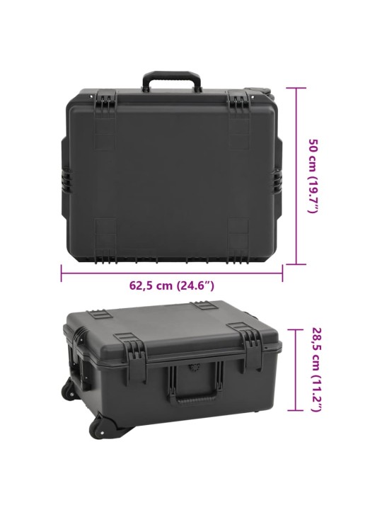 Lentolaukku musta 62,5x50x28,5 cm PP
