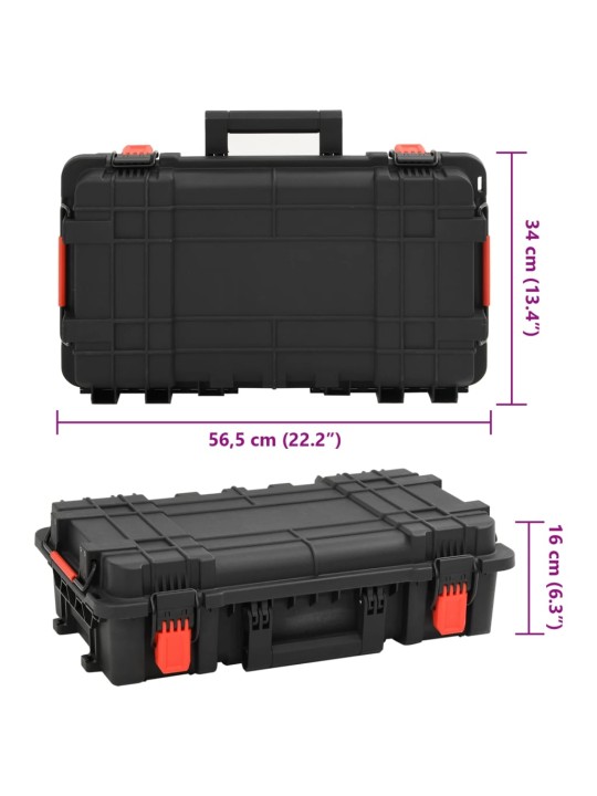 Kannettava Flight Case Musta 56,5x34x16 cm PP