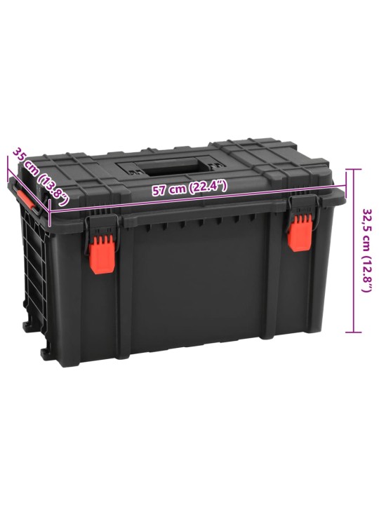 Kannettava Flight Case Musta 57x35x32,5 cm PP