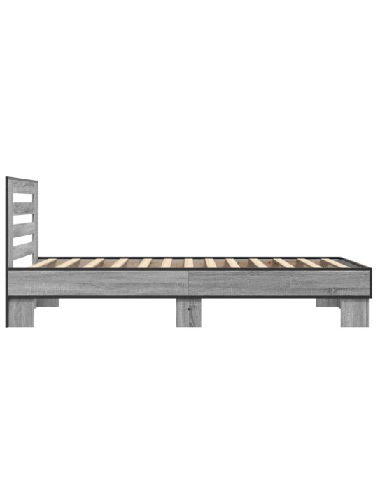 Sängynrunko harmaa Sonoma 75x190 cm tekninen puu ja metalli
