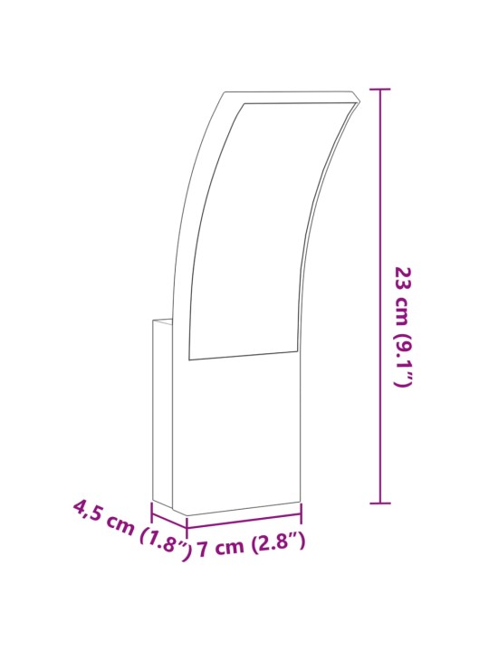 LED Ulkoseinävalot 2 kpl musta valualumiini