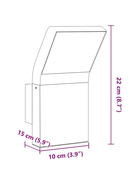 LED Ulkoseinävalot 2 kpl musta valualumiini