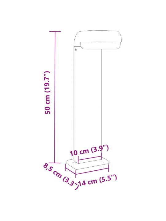 Pylväsvalaisimet 3 kpl musta 50 cm valualumiini