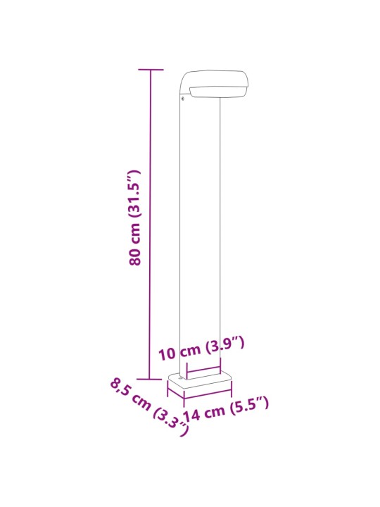 Pylväsvalaisimet 3 kpl musta 80 cm valualumiini