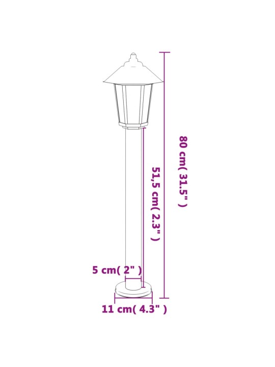 Pylväsvalaisin hopea 80 cm ruostumaton teräs