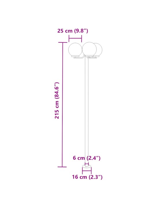 Pylväsvalaisimet 2 kpl hopea 215 cm ruostumaton teräs