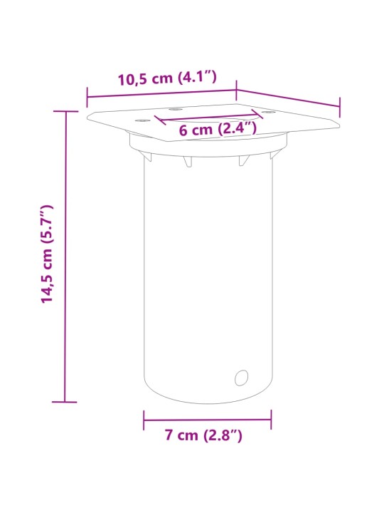 Maavalaisin neliö musta 10,5x10,5 cm painevalettu alumiini