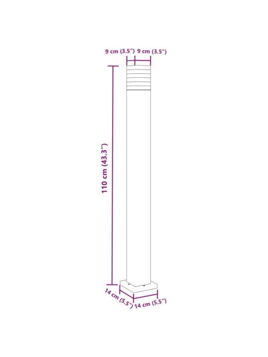 Pylväsvalaisin musta 110 cm alumiini