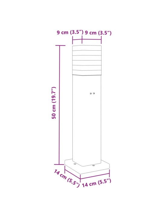 Pylväsvalaisin pistorasialla musta 50 cm alumiini