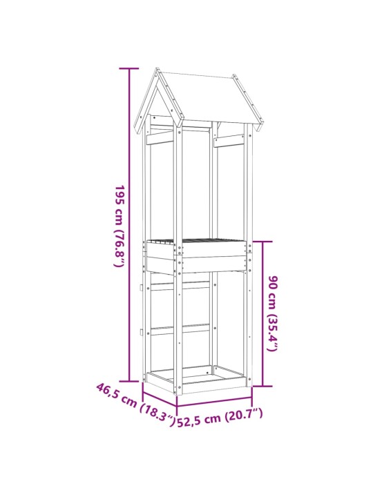 Leikkitorni 52,5x46,5x195 cm kyllästetty mänty