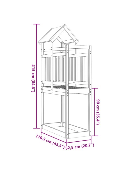 Leikkitorni 110,5x52,5x215 cm täysi mänty