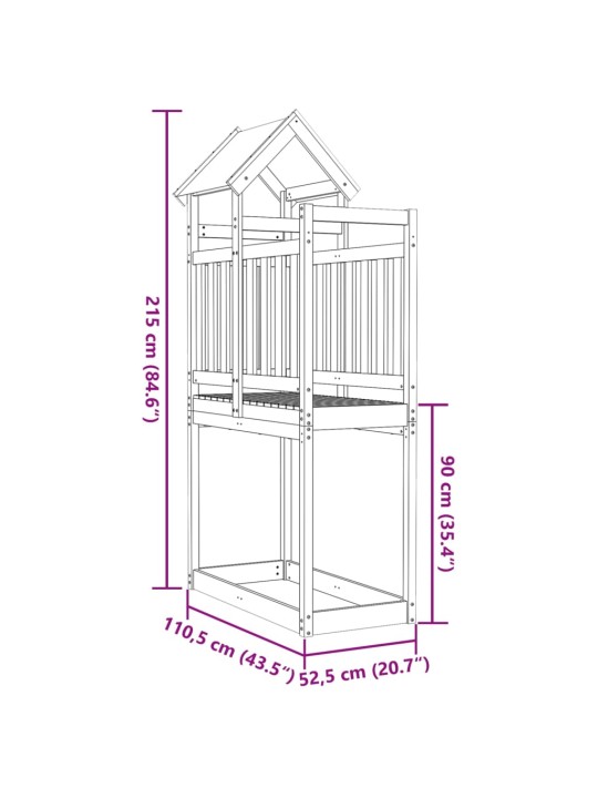 Leikkitorni 110,5x52,5x215 cm täysi douglaskuusi