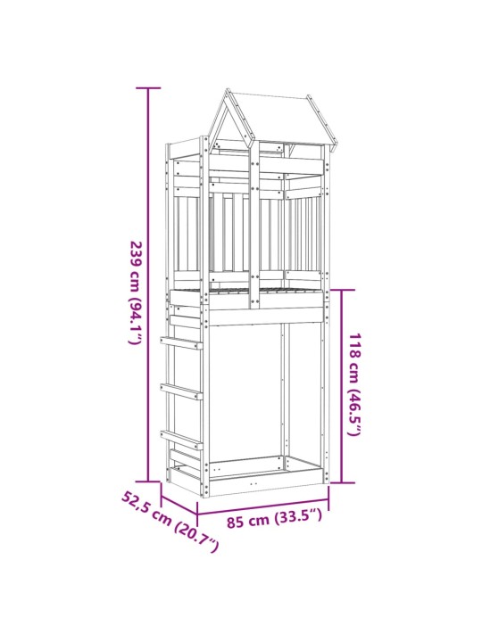 Leikkitorni 85x52,5x239 cm kyllästetty mänty