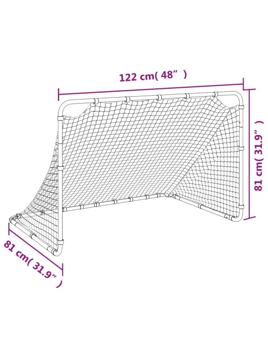 Jalkapallomaali valkoinen 122x81x81 cm teräs