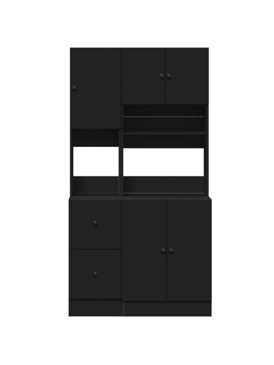 Keittiökaappi musta 95x50x180 cm tekninen puu