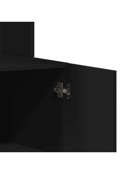 Keittiökaappi musta 95x50x180 cm tekninen puu