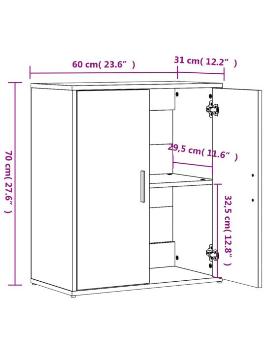 Senkit 2 kpl Sonoma-tammi 60x31x70 cm tekninen puu