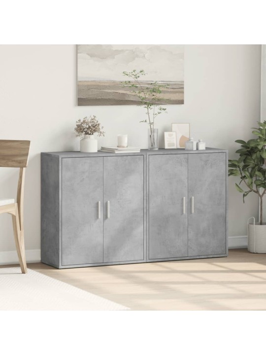 Senkit 2 kpl betoninharmaa 60x31x70 cm tekninen puu