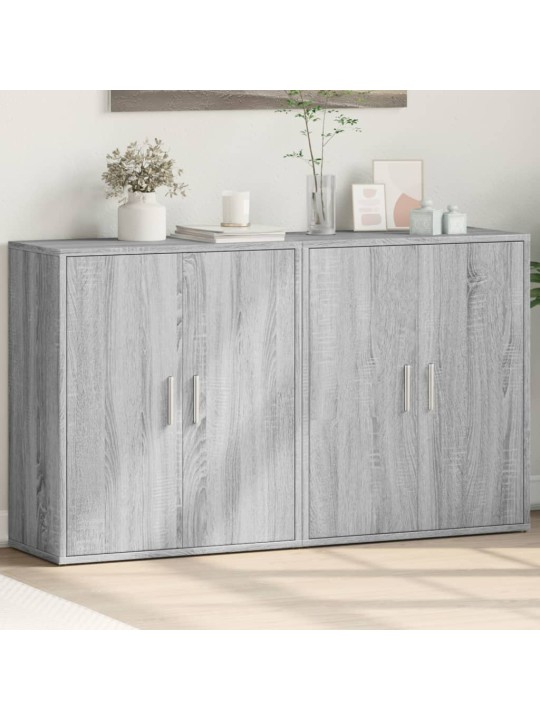 Senkit 2 kpl harmaa Sonoma 60x31x70 cm tekninen puu