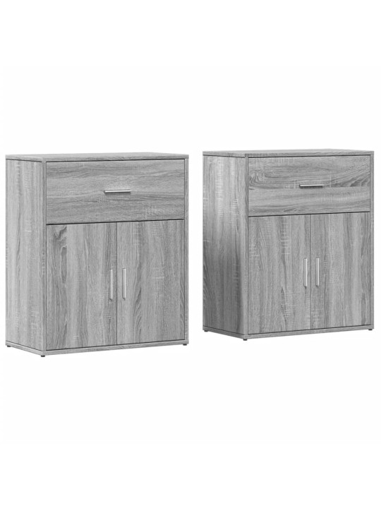 Senkit 2 kpl harmaa Sonoma 60x31x70 cm tekninen puu