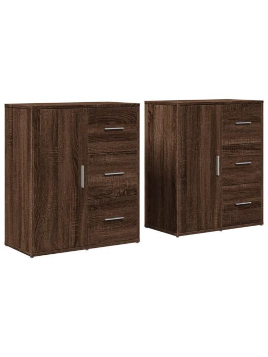 Senkit 2 kpl ruskea tammi 60x31x70 cm tekninen puu