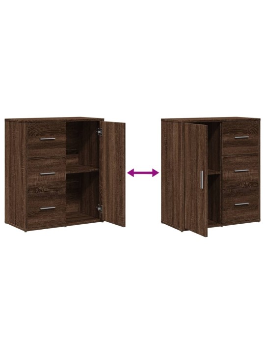 Senkit 2 kpl ruskea tammi 60x31x70 cm tekninen puu