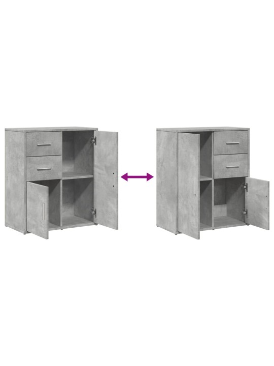 Senkit 2 kpl betoninharmaa 60x31x70 cm tekninen puu