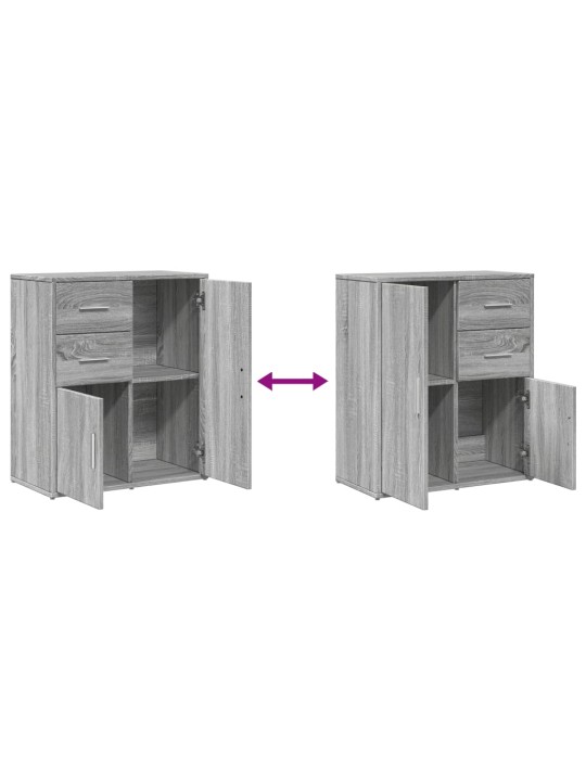 Senkit 2 kpl harmaa sonoma 60x31x70 cm tekninen puu