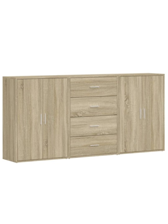 Senkit 3 kpl sonoma-tammi 60x31x84 cm tekninen puu