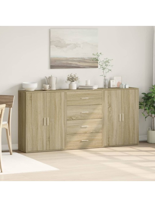 Senkit 3 kpl sonoma-tammi 60x31x84 cm tekninen puu