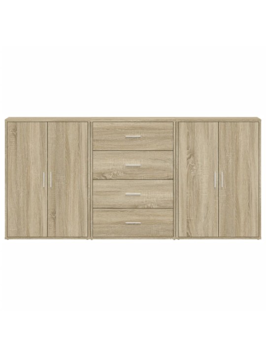 Senkit 3 kpl sonoma-tammi 60x31x84 cm tekninen puu