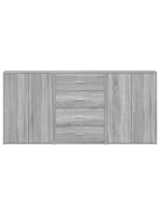 Senkit 3 kpl harmaa Sonoma 60x31x84 cm tekninen puu