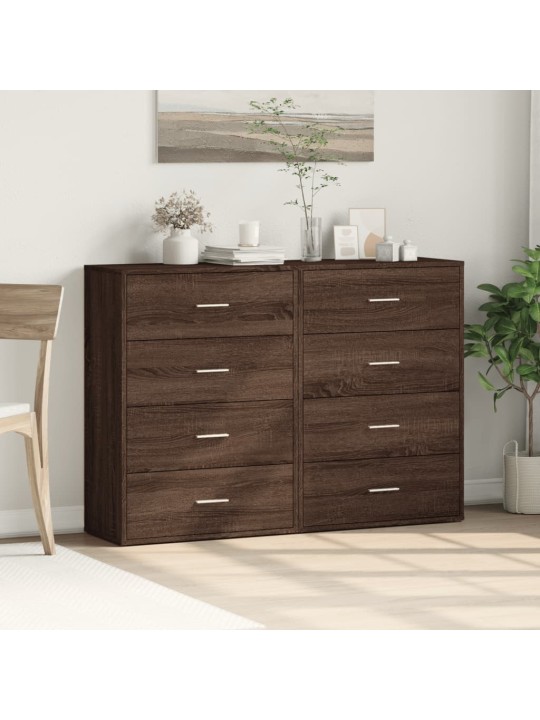 Senkit 2 kpl ruskea tammi 60x31x84 cm tekninen puu