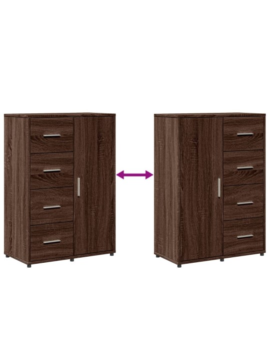 Senkit 2 kpl ruskea tammi 60x31x84 cm tekninen puu