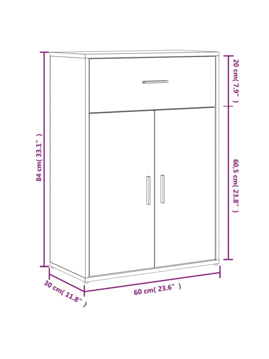 Senkit 2 kpl musta 60x30x84 cm tekninen puu