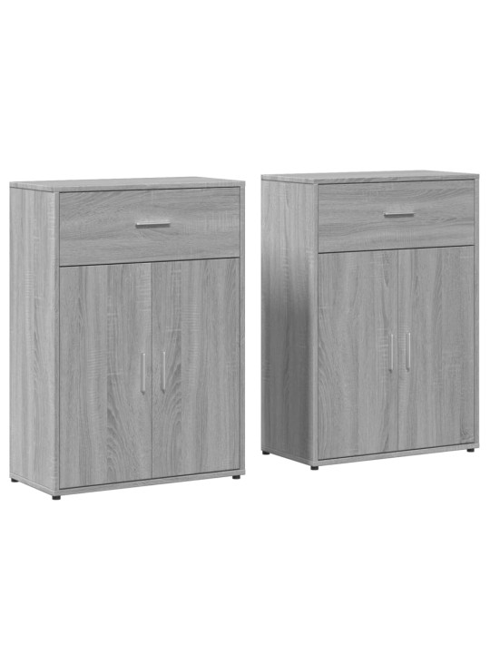 Senkit 2 kpl harmaa Sonoma 60x30x84 cm tekninen puu