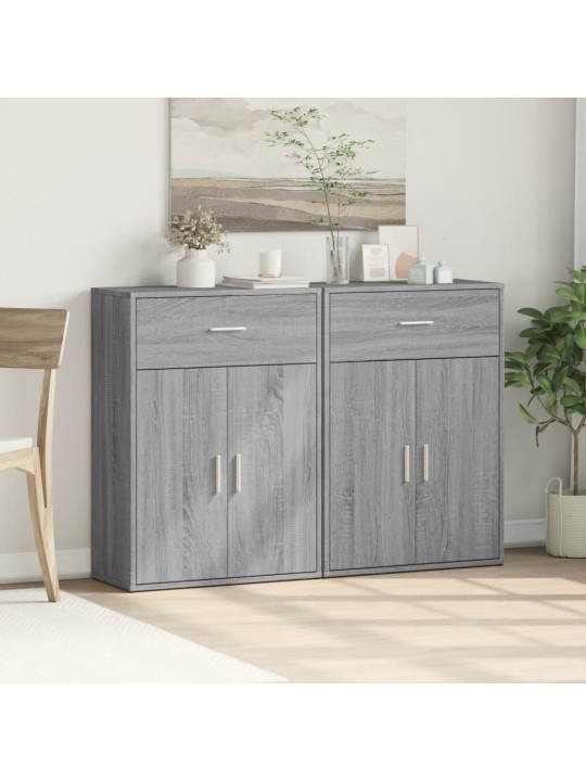 Senkit 2 kpl harmaa Sonoma 60x30x84 cm tekninen puu