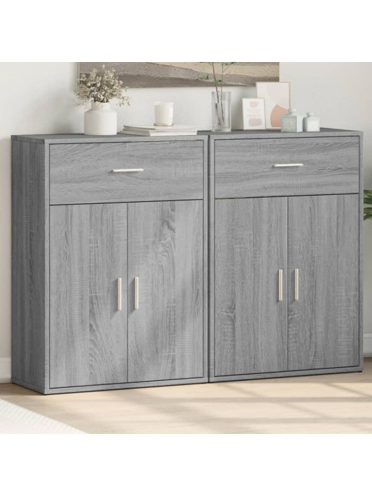 Senkit 2 kpl harmaa Sonoma 60x30x84 cm tekninen puu