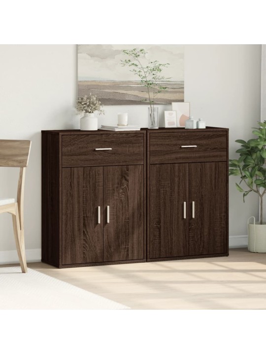 Senkit 2 kpl ruskea tammi 60x30x84 cm tekninen puu
