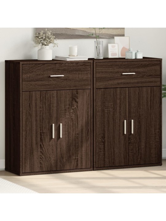 Senkit 2 kpl ruskea tammi 60x30x84 cm tekninen puu
