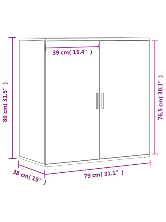 Senkit 2 kpl betoninharmaa 79x38x80 cm tekninen puu