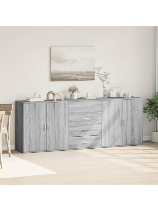 Senkit 3 kpl harmaa Sonoma tekninen puu