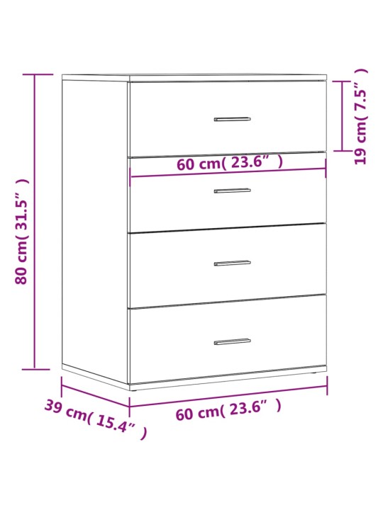 Senkit 2 kpl valkoinen 60x39x80 cm tekninen puu