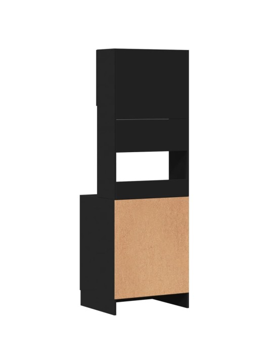 Keittiökaappi musta 60x50x180 cm tekninen puu