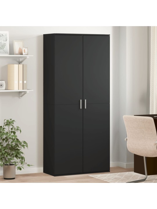 Kaappi musta 80x35x180 cm tekninen puu