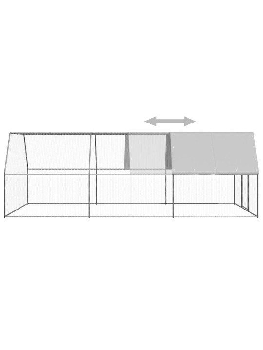 Kanahäkki 3x6x2 m galvanoitu teräs