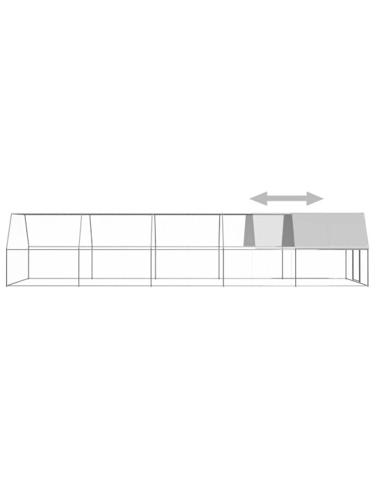 Kanahäkki 3x10x2 m galvanoitu teräs