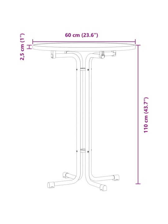 Ruokapöytä musta Ø60x110 cm tekninen puu ja teräs