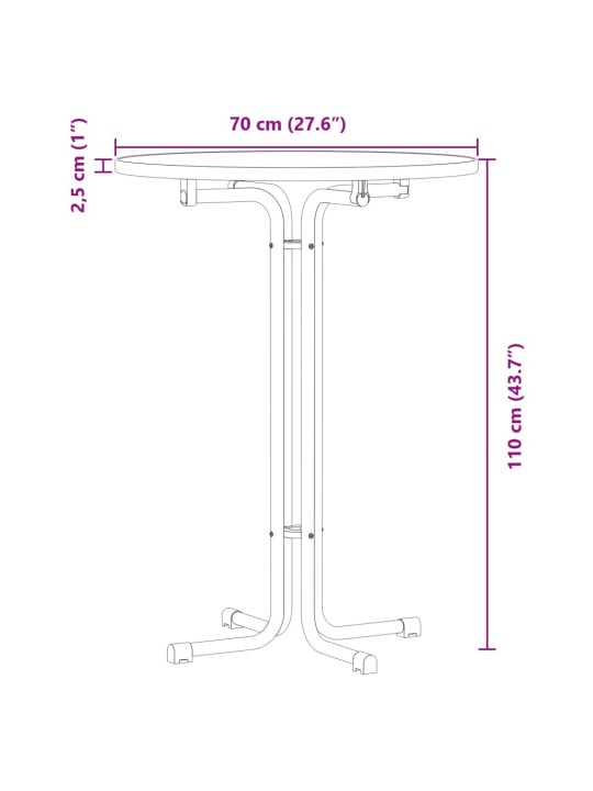 Ruokapöytä musta Ø70x110 cm tekninen puu ja teräs